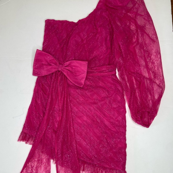 For Love & Lemons Dynasty One Shoulder Dress Medium Size 8 Excellent Condition - Picture 4 of 14